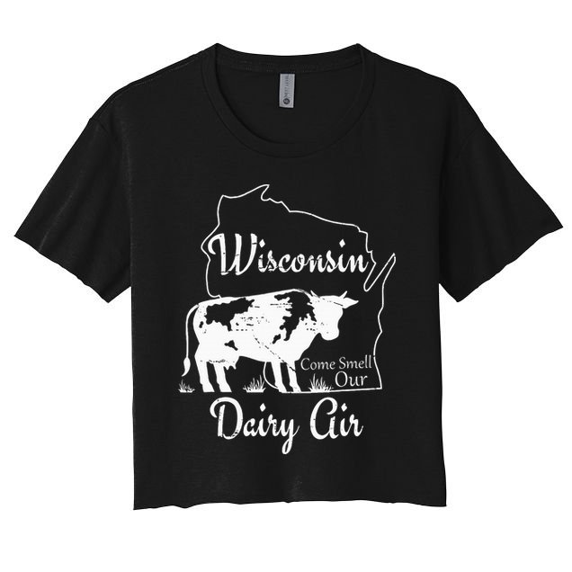 Wisconsin Dairy Air Humor Parody Clothing Crop Top