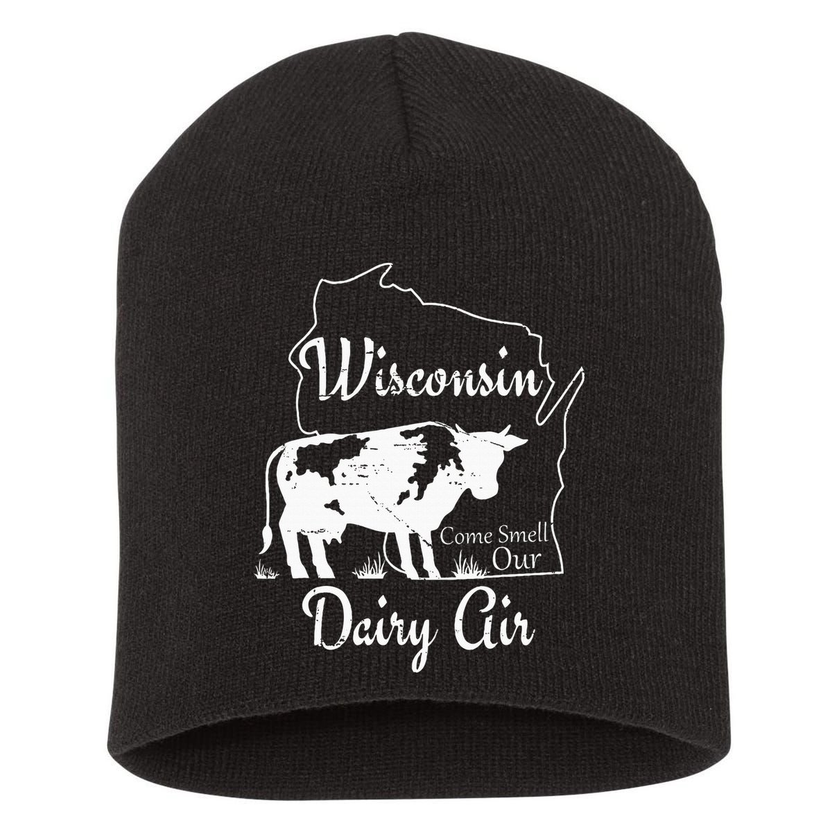 Wisconsin Dairy Air Humor Parody Clothing Short Acrylic Beanie