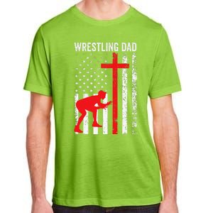 Wrestling Dad American Flag Wrestling Dad Adult ChromaSoft Performance T-Shirt