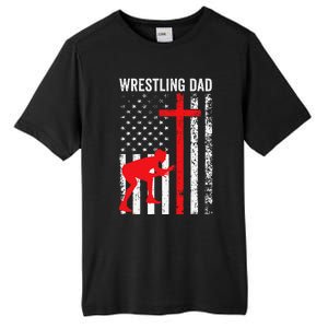 Wrestling Dad American Flag Wrestling Dad Tall Fusion ChromaSoft Performance T-Shirt