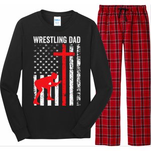 Wrestling Dad American Flag Wrestling Dad Long Sleeve Pajama Set