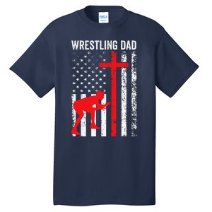 Wrestling Dad American Flag Wrestling Dad Tall T-Shirt