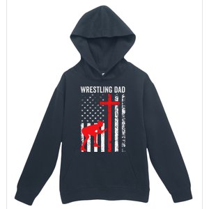 Wrestling Dad American Flag Wrestling Dad Urban Pullover Hoodie