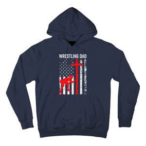 Wrestling Dad American Flag Wrestling Dad Tall Hoodie