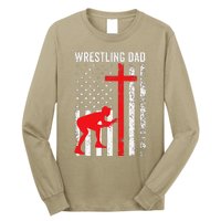 Wrestling Dad American Flag Wrestling Dad Long Sleeve Shirt