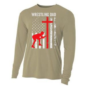 Wrestling Dad American Flag Wrestling Dad Cooling Performance Long Sleeve Crew