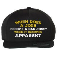 When Does A Joke Become A Dad Joke When It Becomes Apparent Wool Snapback Cap
