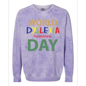 World Dyslexia Awareness Day Gift Dyslexic Cute Gift Colorblast Crewneck Sweatshirt