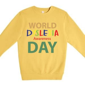 World Dyslexia Awareness Day Gift Dyslexic Cute Gift Premium Crewneck Sweatshirt