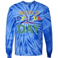 World Dyslexia Awareness Day Gift Dyslexic Cute Gift Tie-Dye Long Sleeve Shirt