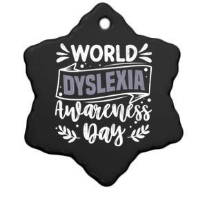 World Dyslexia Awareness Day Funny Graphic Gift Ceramic Star Ornament