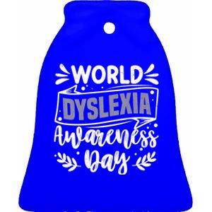 World Dyslexia Awareness Day Funny Graphic Gift Ceramic Bell Ornament