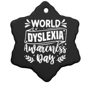 World Dyslexia Awareness Day Funny Graphic Gift Ceramic Star Ornament