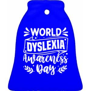 World Dyslexia Awareness Day Funny Graphic Gift Ceramic Bell Ornament