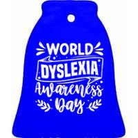 World Dyslexia Awareness Day Funny Graphic Gift Ceramic Bell Ornament