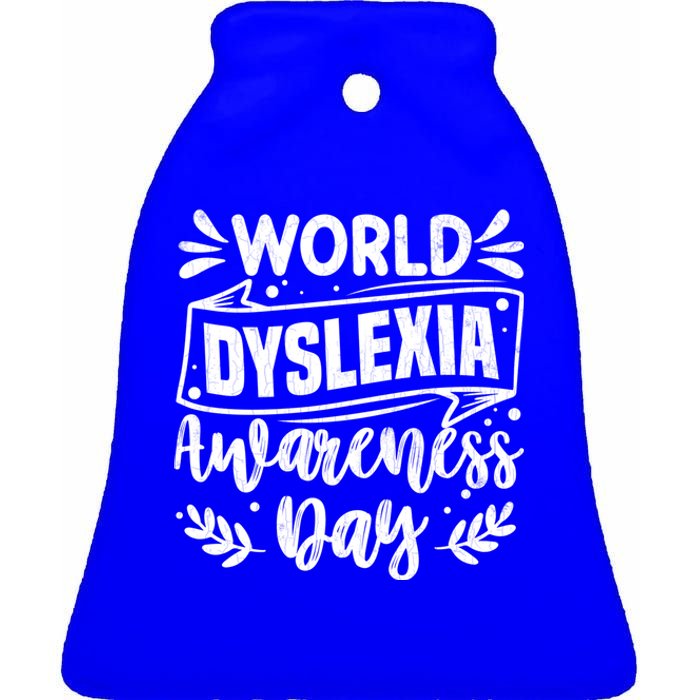 World Dyslexia Awareness Day Funny Graphic Gift Ceramic Bell Ornament