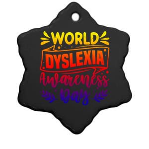 World Dyslexia Awareness Day Funny Graphic Gift Ceramic Star Ornament