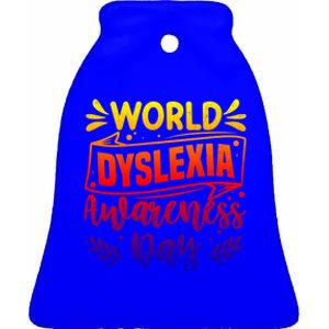 World Dyslexia Awareness Day Funny Graphic Gift Ceramic Bell Ornament