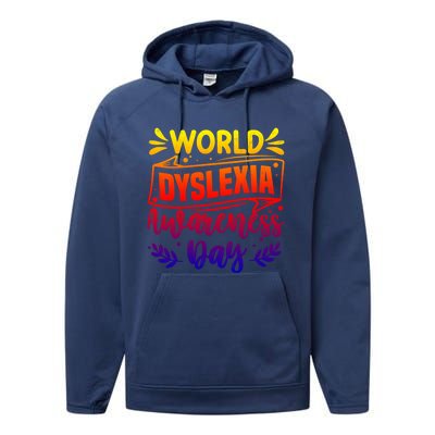 World Dyslexia Awareness Day Funny Graphic Gift Performance Fleece Hoodie