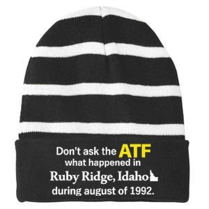 Wendigoon Don’T Ask The Atf Striped Beanie with Solid Band