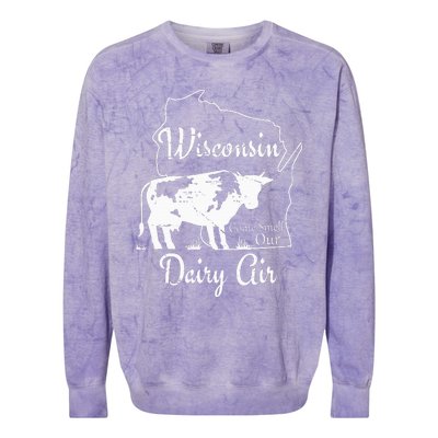 Wisconsin Dairy Air Humor Parody Clothing Colorblast Crewneck Sweatshirt