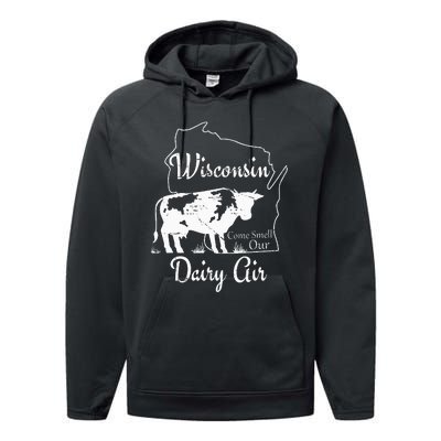 Wisconsin Dairy Air Humor Parody Clothing Performance Fleece Hoodie