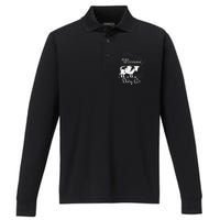 Wisconsin Dairy Air Humor Parody Clothing Performance Long Sleeve Polo