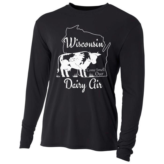 Wisconsin Dairy Air Humor Parody Clothing Cooling Performance Long Sleeve Crew