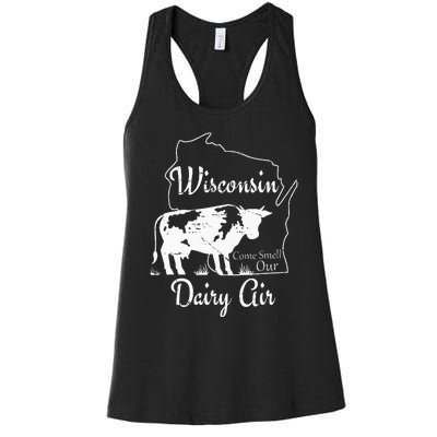 Wisconsin Dairy Air Humor Parody Clothing Women's Racerback Tank