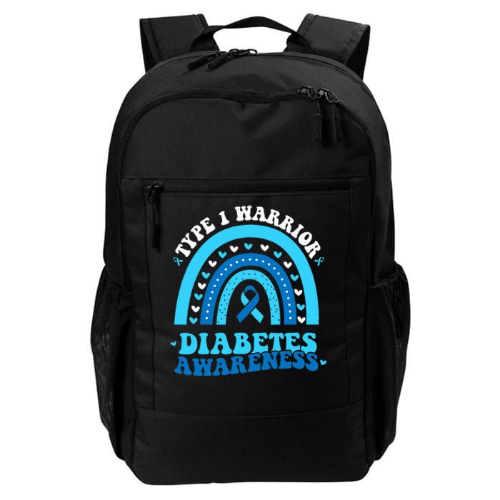 Wo Diabetes Awareness Type 1 Warrior T1D Blue Ribbon Daily Commute Backpack