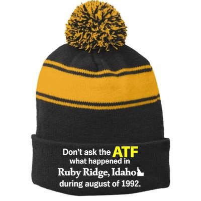 Wendigoon Don’T Ask The Atf Stripe Pom Pom Beanie