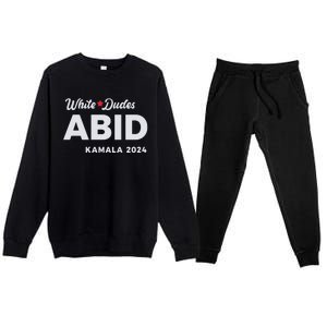 White Dudes Abide Kamala 2024 Premium Crewneck Sweatsuit Set