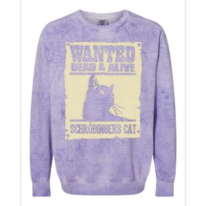 Wanted Dead And Alive SchrodingerS Cat Colorblast Crewneck Sweatshirt