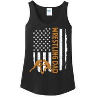 Wrestling Dad American Flag 4th Of July Father’S Day Ladies Essential Tank