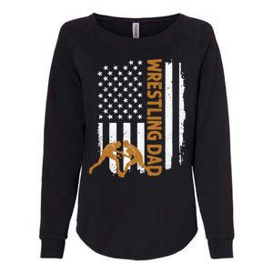 Wrestling Dad American Flag 4th Of July Father’S Day Womens California Wash Sweatshirt