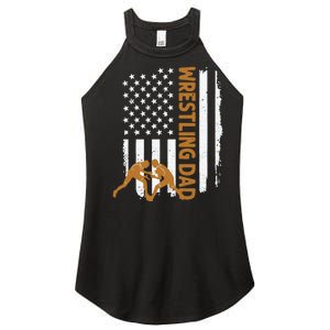 Wrestling Dad American Flag 4th Of July Father’S Day Women's Perfect Tri Rocker Tank