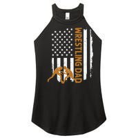 Wrestling Dad American Flag 4th Of July Father’S Day Women's Perfect Tri Rocker Tank