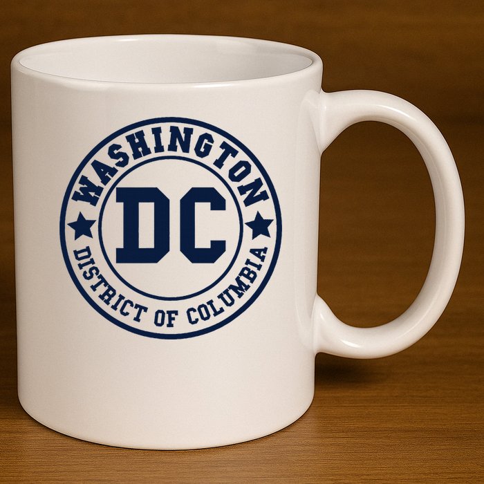 Washington Dc Athletic Throwback 11oz C Handle Ceramic Mug