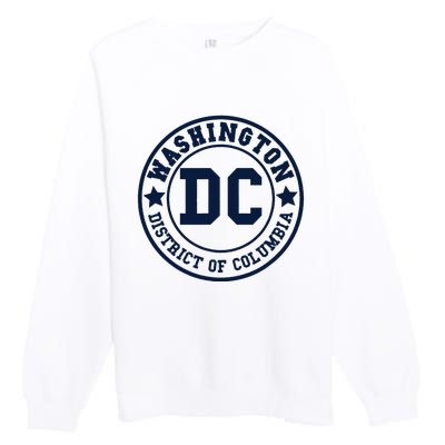 Washington Dc Athletic Throwback Premium Crewneck Sweatshirt