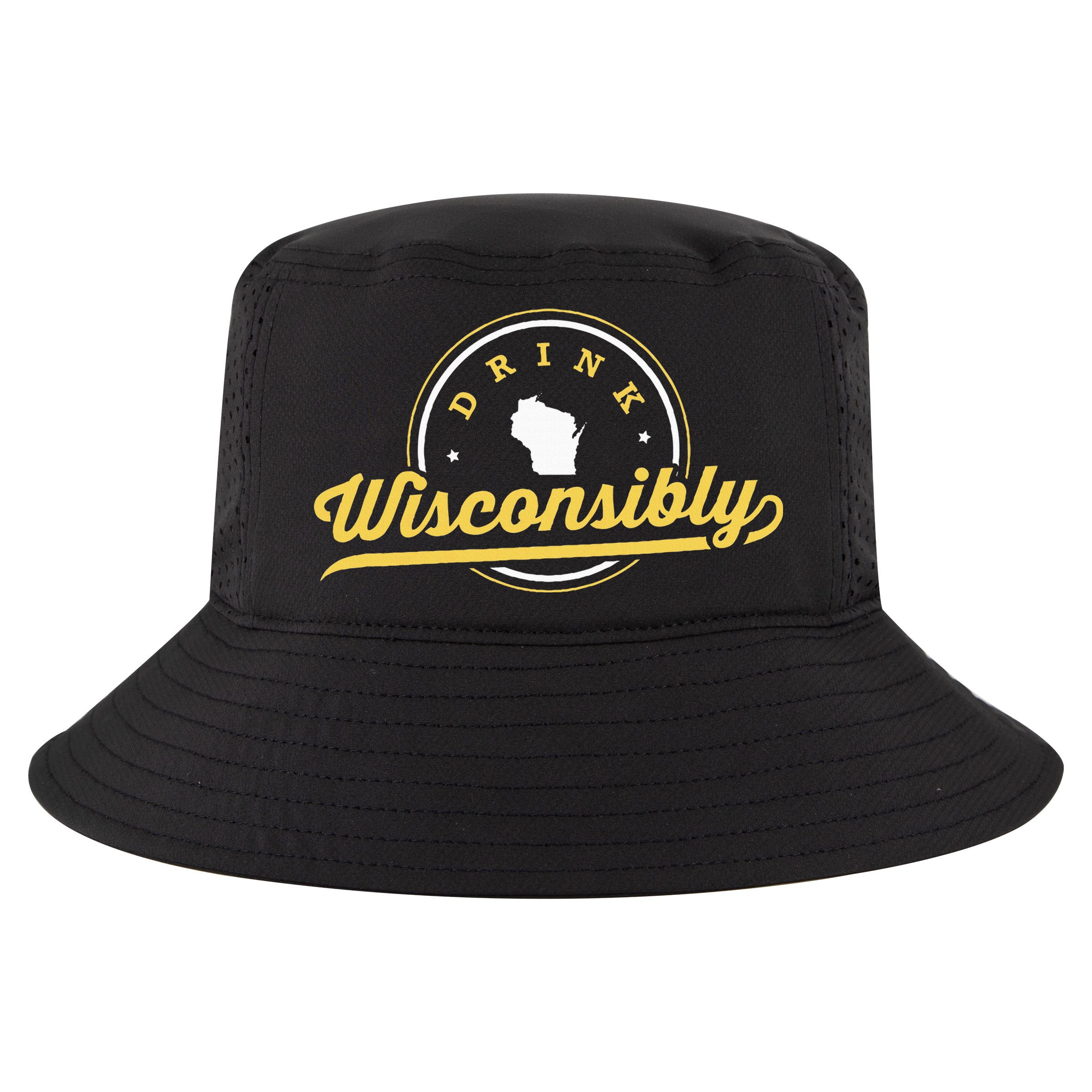 Wisconsin Drinking Alcoholic Wisconsinites Funny Beer Lover Cool Comfort Performance Bucket Hat