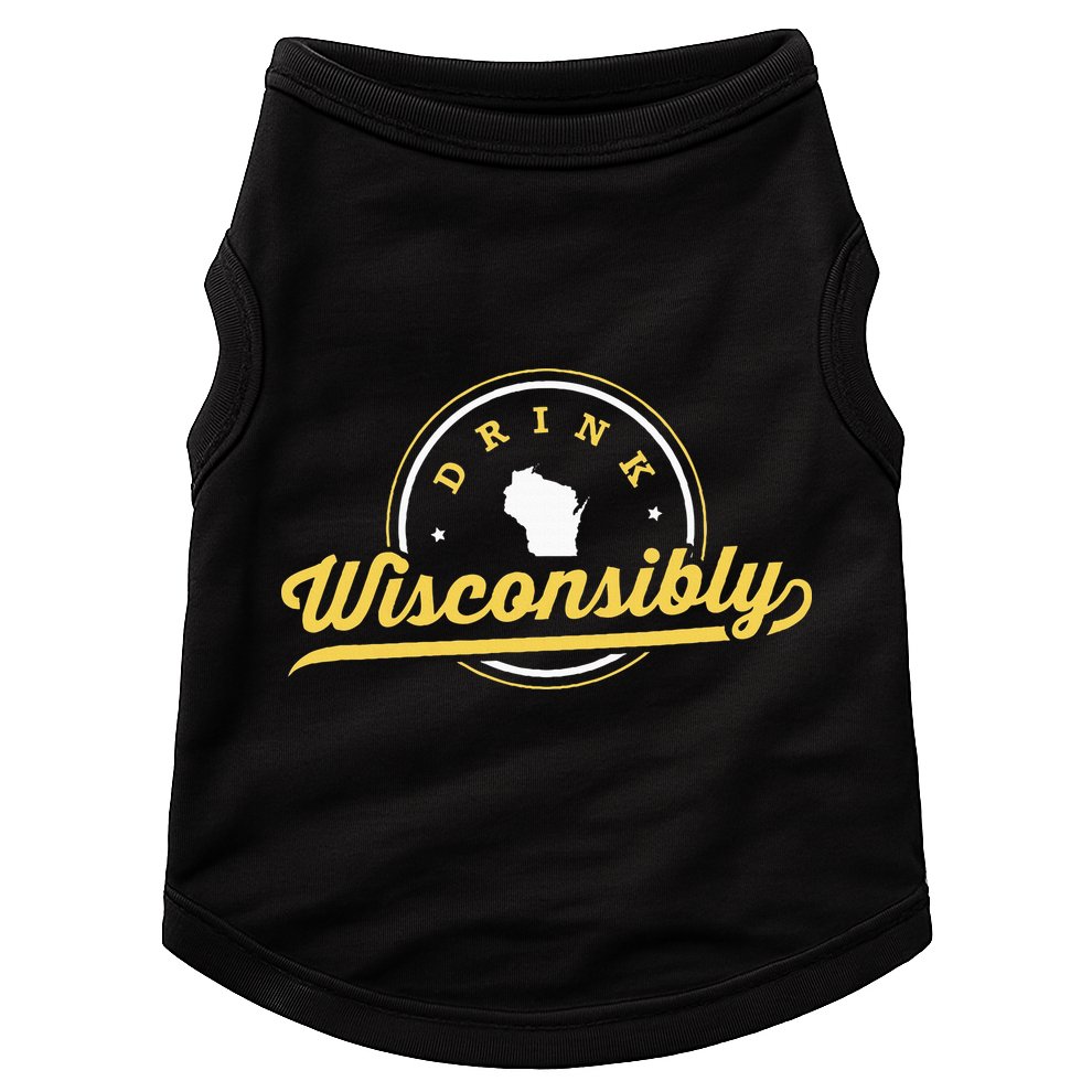 Wisconsin Drinking Alcoholic Wisconsinites Funny Beer Lover Doggie Tank