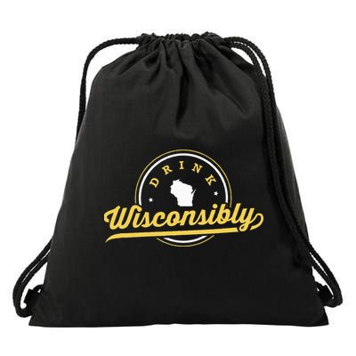 Wisconsin Drinking Alcoholic Wisconsinites Funny Beer Lover Drawstring Bag