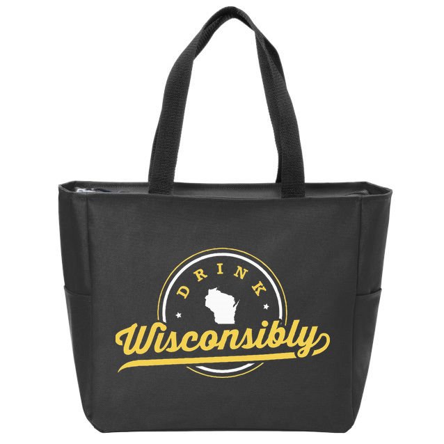 Wisconsin Drinking Alcoholic Wisconsinites Funny Beer Lover Zip Tote Bag