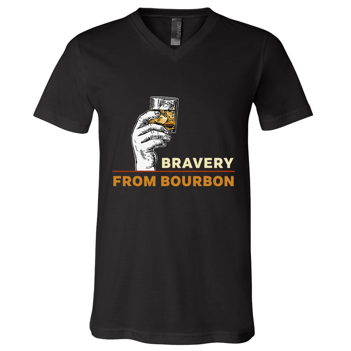 Whisky Drinkers Bravery Bourbon Drinkers Lovers Boho V-Neck T-Shirt