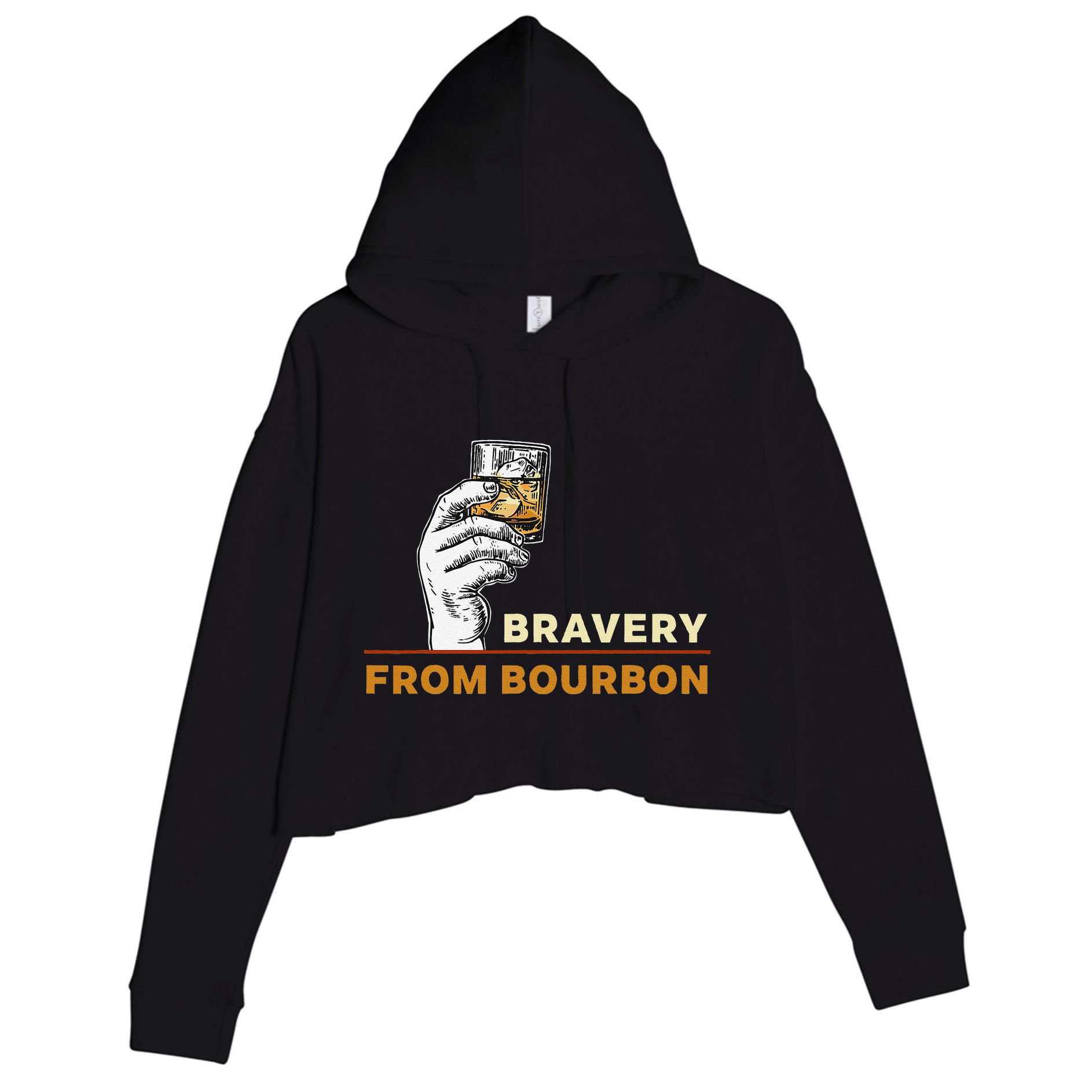 Whisky Drinkers Bravery Bourbon Drinkers Lovers Boho Crop Fleece Hoodie