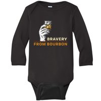 Whisky Drinkers Bravery Bourbon Drinkers Lovers Boho Baby Long Sleeve Bodysuit