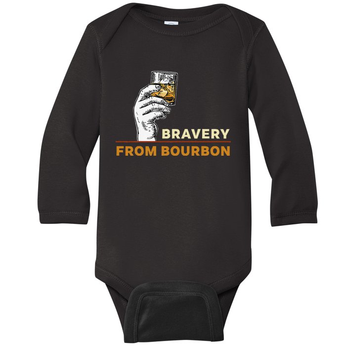 Whisky Drinkers Bravery Bourbon Drinkers Lovers Boho Baby Long Sleeve Bodysuit