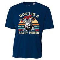 Womens Dont Be A Salty Heifer Cows Lover Gift Vintage Farm Cooling Performance Crew T-Shirt