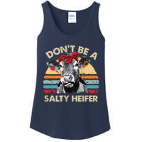 Womens Dont Be A Salty Heifer Cows Lover Gift Vintage Farm Ladies Essential Tank