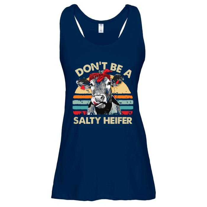 Womens Dont Be A Salty Heifer Cows Lover Gift Vintage Farm Ladies Essential Flowy Tank